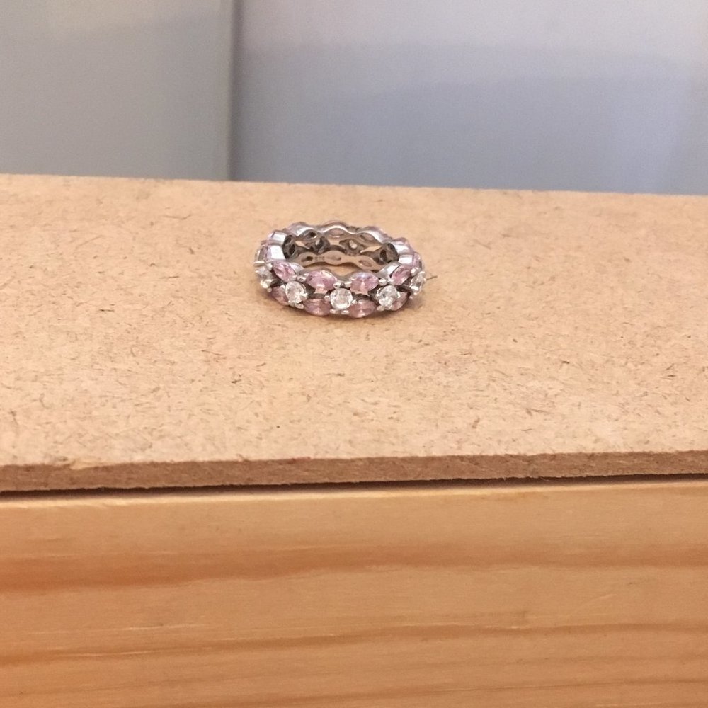 Sterling Silver and CZ encrusted eternity band